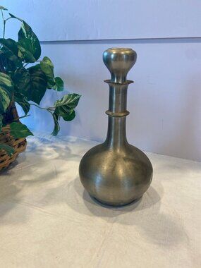 Vintage Leonard English Pewter Decanter Carafe with Stopper